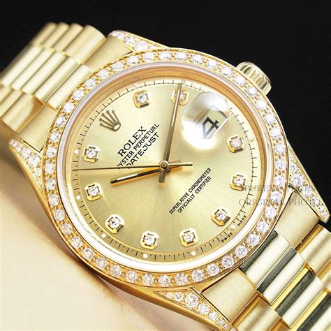 mens gold rolex watches for sale|solid gold rolex with diamonds.